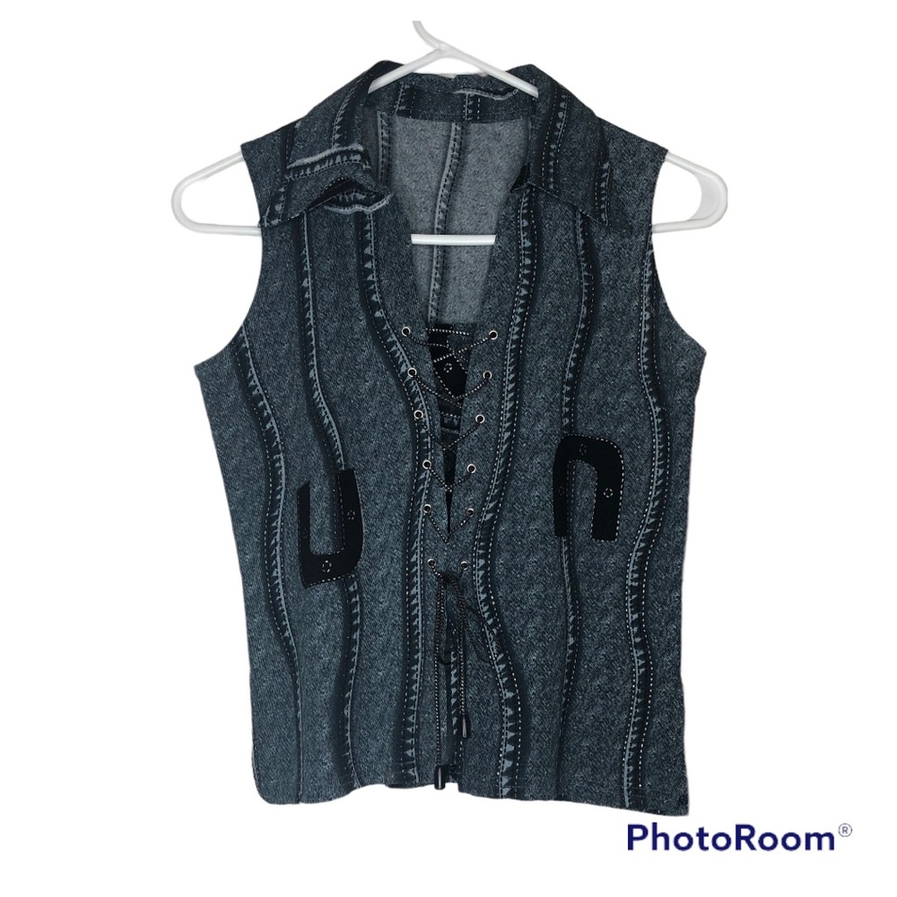 Sleeveless Crop Top, Size: S (14) Color: Grey
